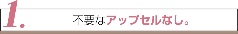 不要なアップセルなし。